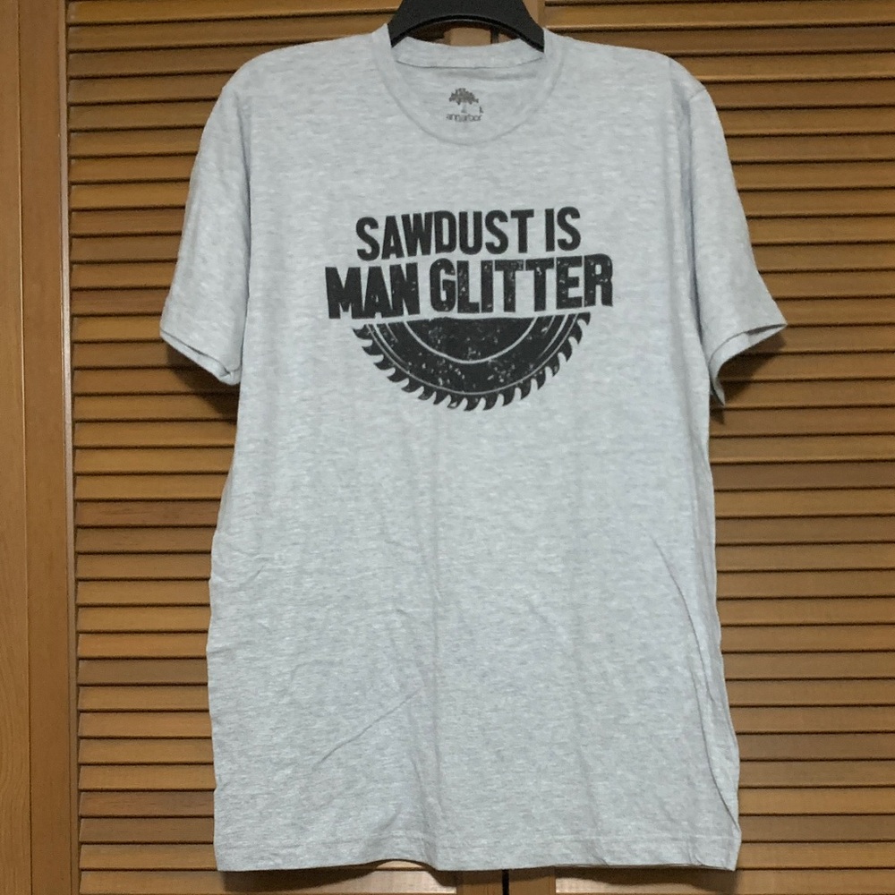 Ann Arbor T-shirt Company Sawdust is Man Glitter Graphic Tee Shirt L